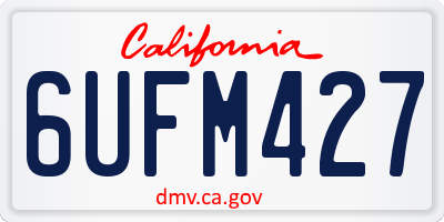 CA license plate 6UFM427