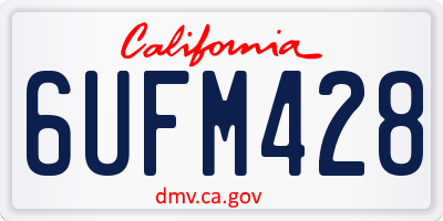 CA license plate 6UFM428