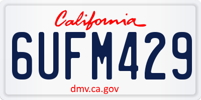 CA license plate 6UFM429
