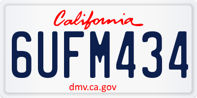 CA license plate 6UFM434