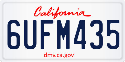 CA license plate 6UFM435