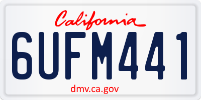 CA license plate 6UFM441
