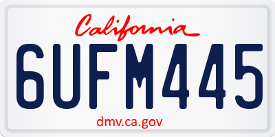 CA license plate 6UFM445