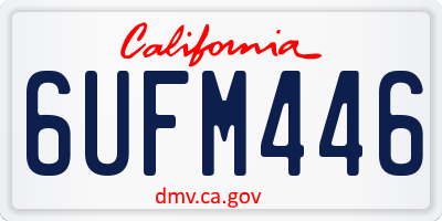 CA license plate 6UFM446