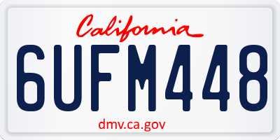 CA license plate 6UFM448