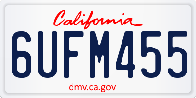 CA license plate 6UFM455