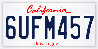 CA license plate 6UFM457