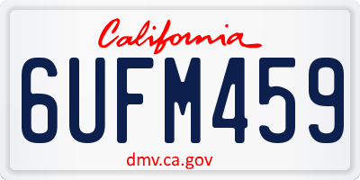 CA license plate 6UFM459