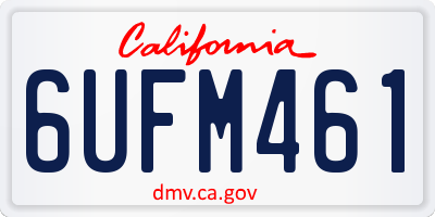 CA license plate 6UFM461