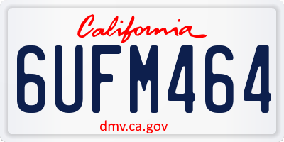CA license plate 6UFM464