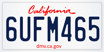 CA license plate 6UFM465