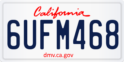 CA license plate 6UFM468
