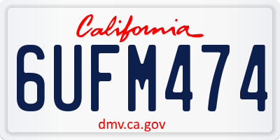 CA license plate 6UFM474