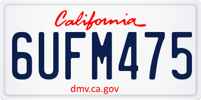 CA license plate 6UFM475