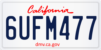 CA license plate 6UFM477