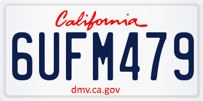 CA license plate 6UFM479