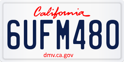 CA license plate 6UFM480