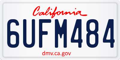 CA license plate 6UFM484