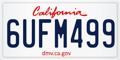 CA license plate 6UFM499