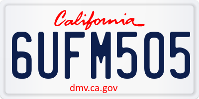 CA license plate 6UFM505