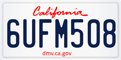 CA license plate 6UFM508