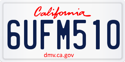 CA license plate 6UFM510