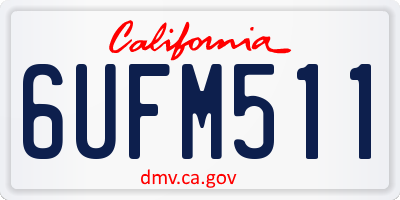 CA license plate 6UFM511