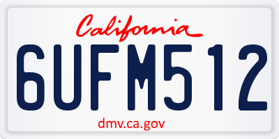 CA license plate 6UFM512