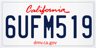 CA license plate 6UFM519