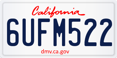 CA license plate 6UFM522