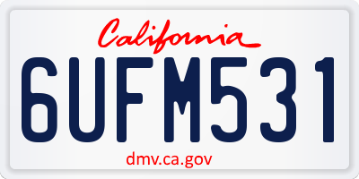 CA license plate 6UFM531