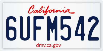 CA license plate 6UFM542