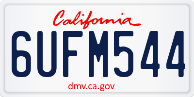 CA license plate 6UFM544