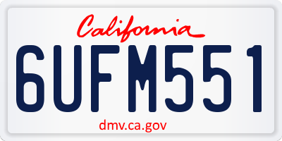 CA license plate 6UFM551