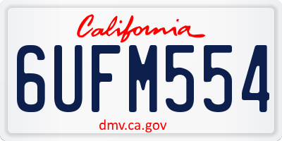 CA license plate 6UFM554