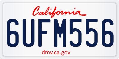 CA license plate 6UFM556