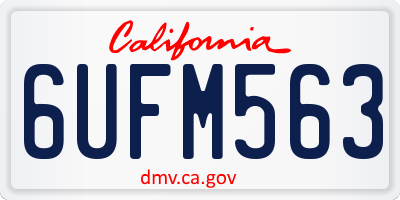 CA license plate 6UFM563