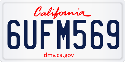 CA license plate 6UFM569