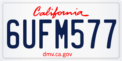 CA license plate 6UFM577