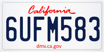 CA license plate 6UFM583