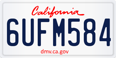 CA license plate 6UFM584