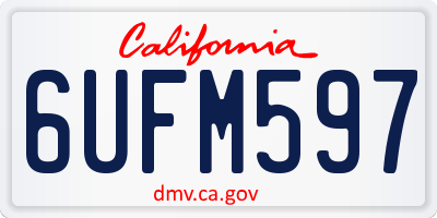 CA license plate 6UFM597