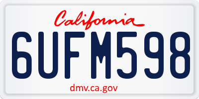 CA license plate 6UFM598
