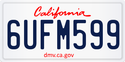 CA license plate 6UFM599