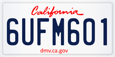 CA license plate 6UFM601