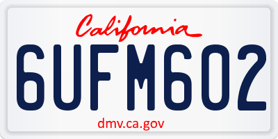 CA license plate 6UFM602