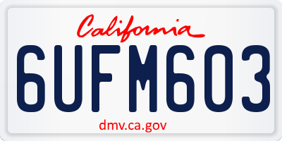 CA license plate 6UFM603