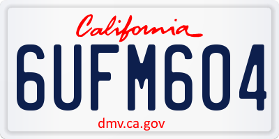 CA license plate 6UFM604