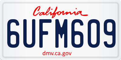 CA license plate 6UFM609