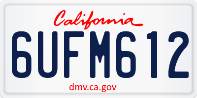 CA license plate 6UFM612